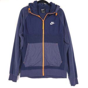 NIKE Polar Fleece Tracksuit‎ Jacket BV3592-410 Blue Orange Zipper Contrast SMALL